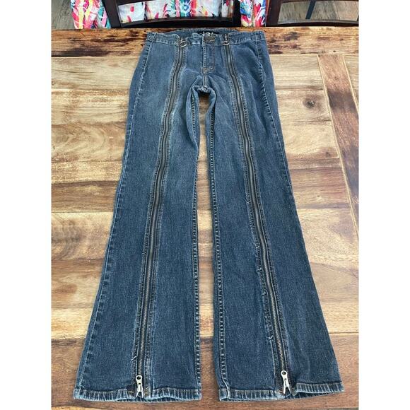 L.e.i. Women's Blue Low Rise Front Zip Bootcut Jeans Size 11 Y2K 2000s vintage - Picture 1 of 6